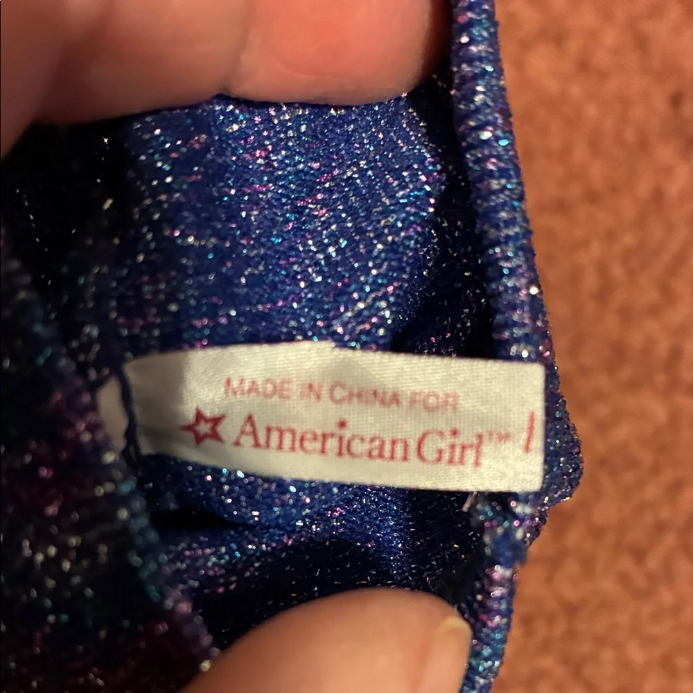 American Girl Doll Vintage Sparkly Blue Leggings